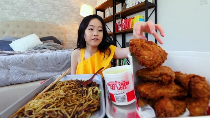 Nuclear Black Bean Noodles + KFC MUKBANG | Eating Show