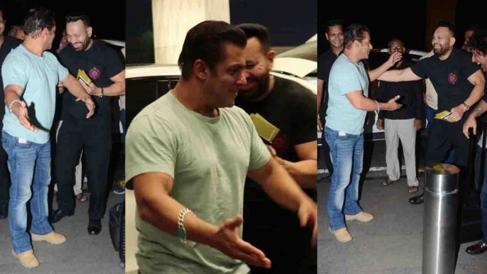 Salman Khan's FUN moment with Bodyguard Shera at airport; Watch Video | FilmiBeat