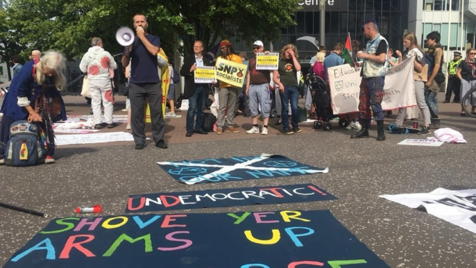 Protesters Stage 'Die-In' Outside Defence Conference in Glasgow