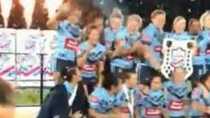 New South Wales Blues Celebrate Inaugural Women's State of Origin Win