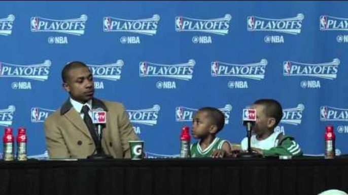 Isaiah Thomas and his kids hit the podium after massive Boston Celtics Game 4 win over Atlanta Hawks