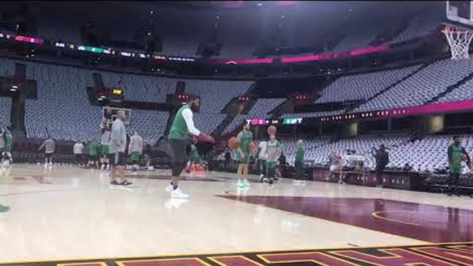 GORDON HAYWARD shooting around prior to CELTICS v CAVS - NBA OPENING NIGHT