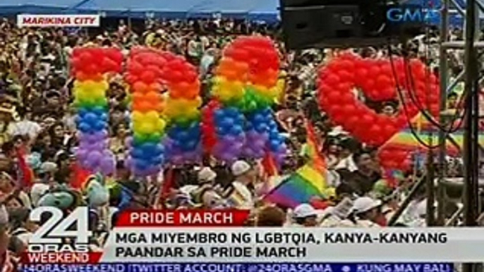 Mga miyembro ng LGBTQIA, kanya-kanyang paandar sa pride march