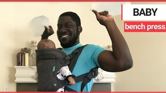 Gym mad dad uses his newborn son as weights | SWNS TV