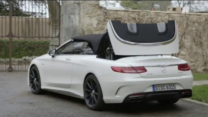 Mercedes-AMG S 63 4MATIC Cabriolet - Exterior Design in Cashmere White Magno Trailer | AutoMotoTV