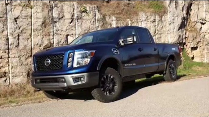 2016 Nissan TITAN XD equipped with the 5.6L Endurance V8 pro-4x Exterior Design Trailer | AutoMotoTV