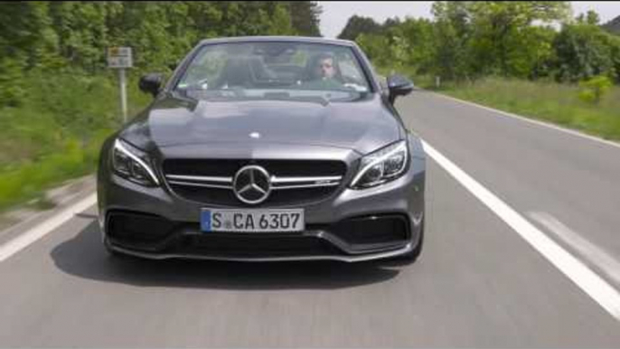 Mercedes-AMG C 63 S Cabriolet Selenite Grey Driving Video | AutoMotoTV