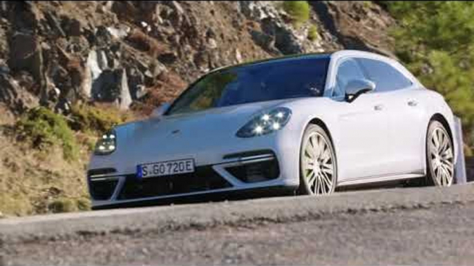 Porsche Panamera Turbo S E-Hybrid Driving Video in Carrara White Metallic