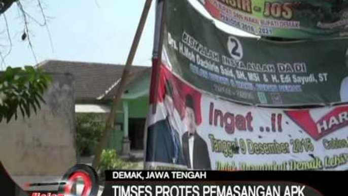 Pemasangan Alat Peraga Kampanye Asal - Asalan, Tim Sukses Protes, Demak, Jateng - iNews Malam 15/09