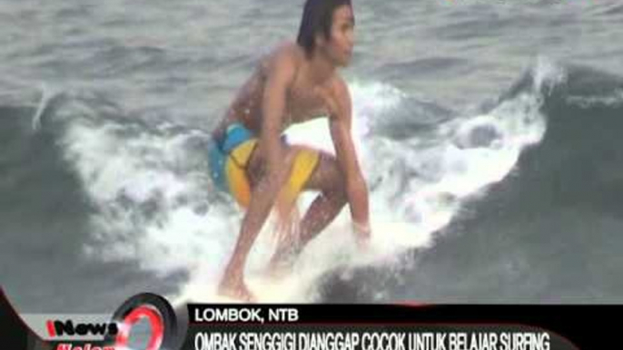 Surfing di Pantai Senggigi, ombak yang dianggap cocok untuk belajar surfing - iNews Malam 23/03