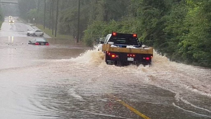 Cars Swamped By Severe Flooding in Atlanta