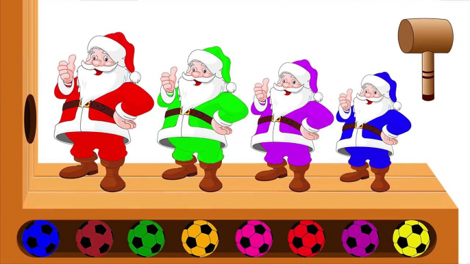 Learn Colors Santa Claus Finger Family Song for Children Toddlers WOODEN TOYS Soccer Balls for Kids
