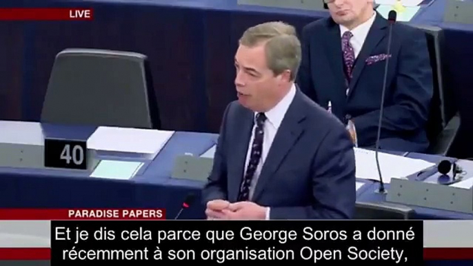 NIGEL FARAGE GEORGE SOROS REMPLIT L'EUROPE DE MIGRANTS NOVEMBRE 2017