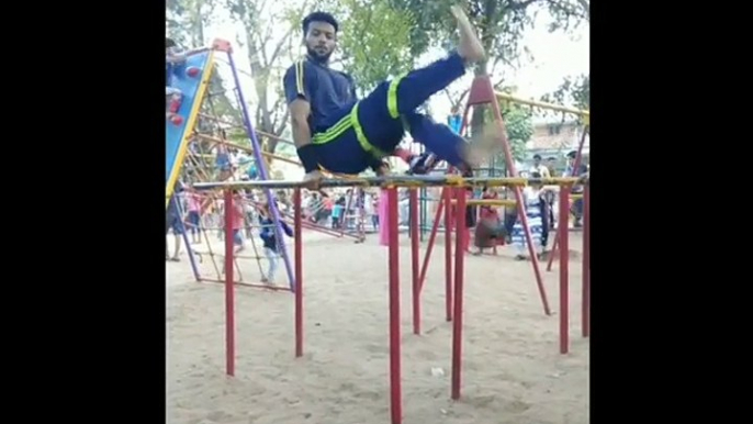 How to Airwalk HandStand In Two Bar Tutorial India Calisthenics - Hardik Rathod