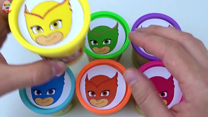 PJ Masks Superheroes Cups Play Doh Clay Learning Colors in English Toys TMNT Pluto Hello K