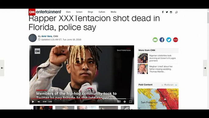 Rapper XXXTentacion Murdered