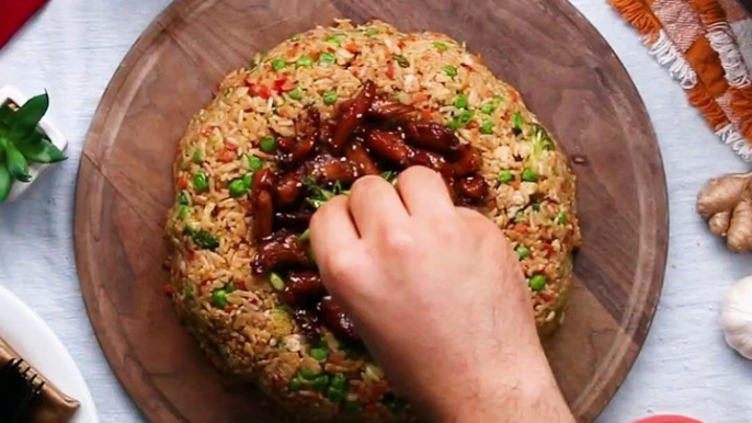 This chicken teriyaki fried rice dome is everything you need all in one — the perfect dish for your next family dinner! FULL RECIPE:  Get the wok featured