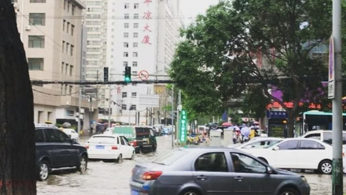 Flash Flooding in Lanzhou as Torrential Rain Hits China's Gansu Province