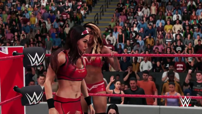 WWE 2K18 RAW BRIE BELLA & ALICIA FOX (WITH NIKKI BELLA) VS MARYSE & LANA (DEBUT)