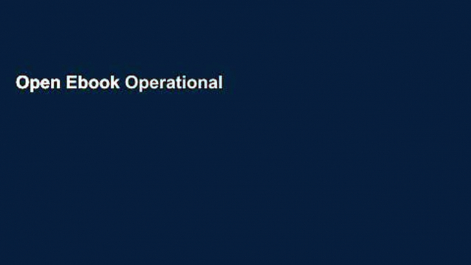 Open Ebook Operational Risk Management: A Case Study Approach to Effective Planning and Response