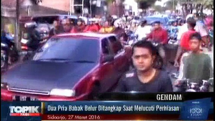 Gendam Pemilik Warung, 2 Pria Diamuk Massa