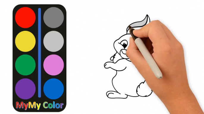 How to Draw a Rabbit Coloring Pages Youtube Videos for Kids | MyMy Color