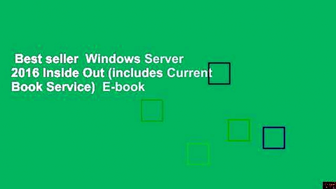 Best seller  Windows Server 2016 Inside Out (includes Current Book Service)  E-book