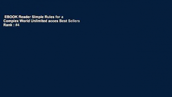 EBOOK Reader Simple Rules for a Complex World Unlimited acces Best Sellers Rank : #4