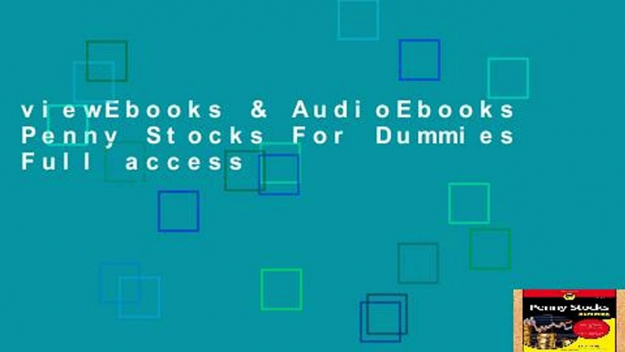 viewEbooks & AudioEbooks Penny Stocks For Dummies Full access