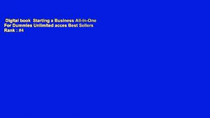 Digital book  Starting a Business All-In-One For Dummies Unlimited acces Best Sellers Rank : #4