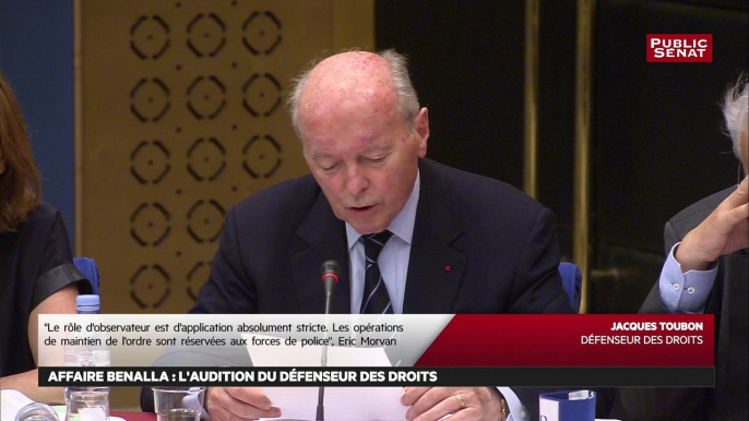 Affaire Benalla : l'audition de Jacques Toubon, Défenseur des droits, au Sénat