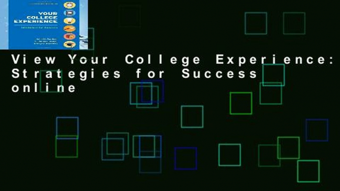 View Your College Experience: Strategies for Success online