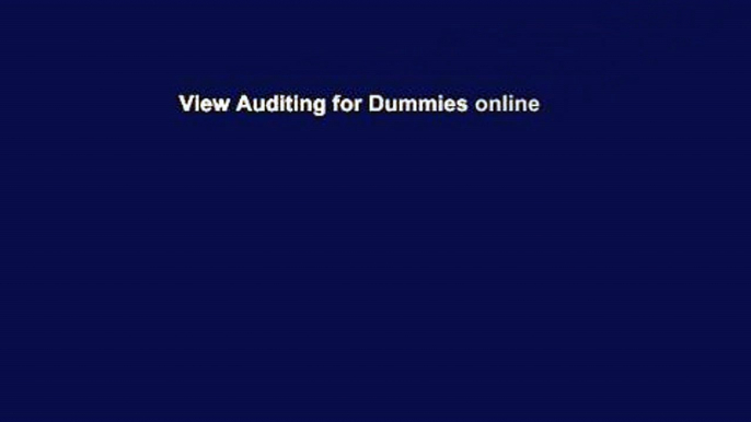 View Auditing for Dummies online