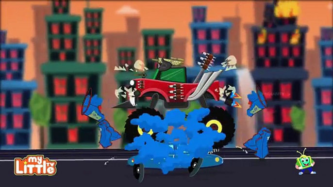 Police Car War | Scary Monster Truck | Good vs Evil | Kids Video