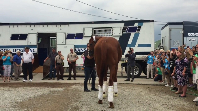 Triple Crown winner Justify returns to Churchill Downs