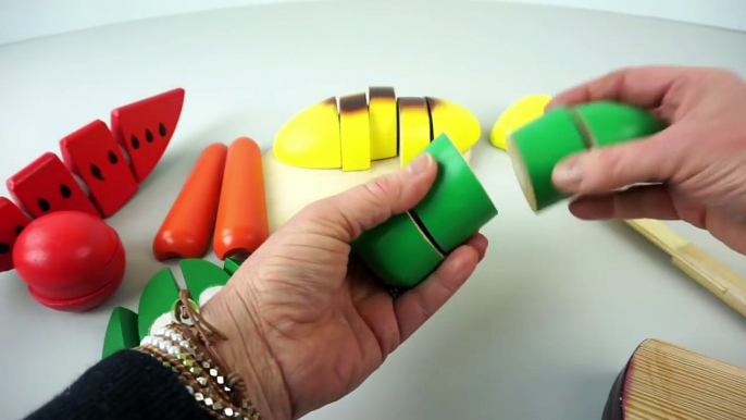 Learn Names of Fruits and Vegetables with Toy Velcro Cutting Fruits and Vegetables Toy Pla