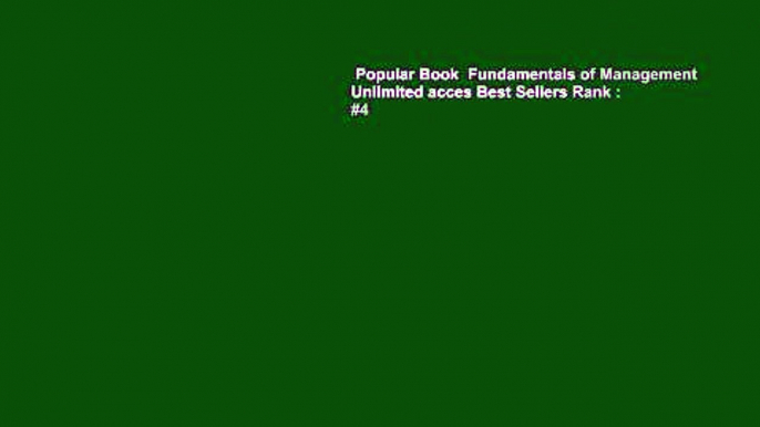 Popular Book  Fundamentals of Management Unlimited acces Best Sellers Rank : #4