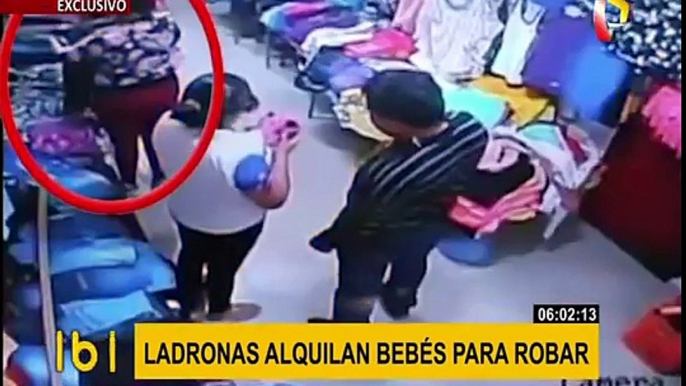 “Tenderas” alquilarían bebés para cometer sus robos en tiendas de Gamarra