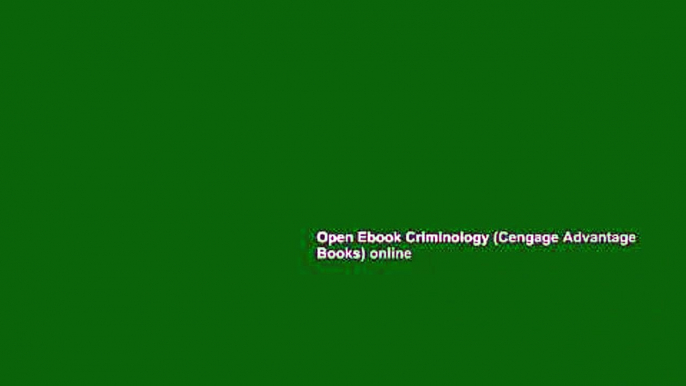 Open Ebook Criminology (Cengage Advantage Books) online