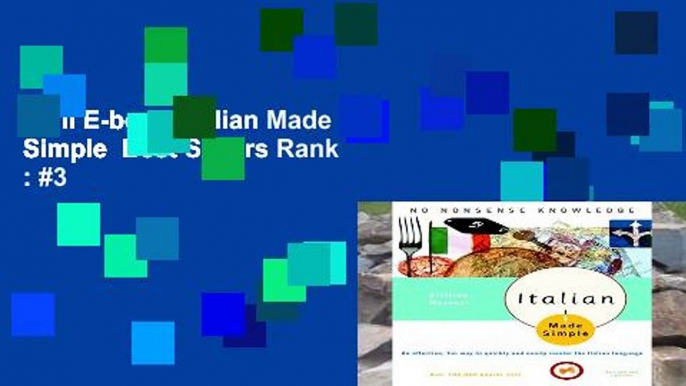 Full E-book  Italian Made Simple  Best Sellers Rank : #3