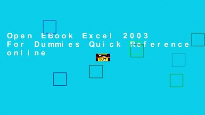 Open EBook Excel 2003 For Dummies Quick Reference online