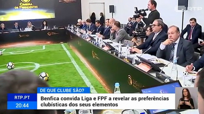 Benfica convida Liga e FPF a revelar as preferências clubísticas dos seus elementos