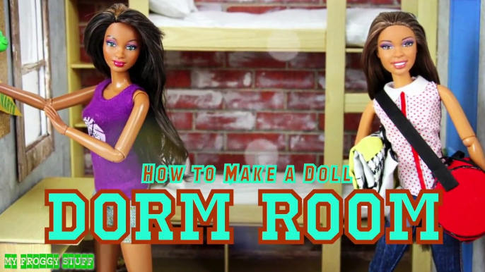 DIY How to Make: Doll Dorm Room with Bunk Bed & Furniture Handmade Doll Crafts