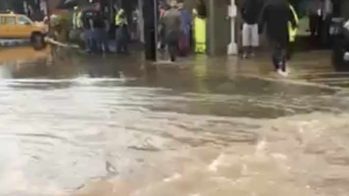 Storm Brings Flooding to Downtown Cave Spring, Georgia