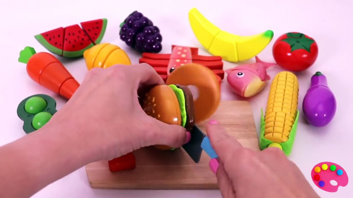 Learn Names of Fruit and Vegetables Wooden Toys Cutting Video for Kids