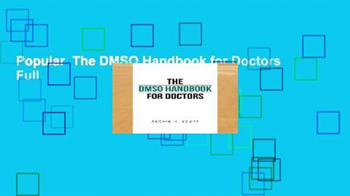 Popular  The DMSO Handbook for Doctors  Full