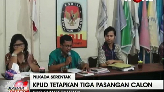 KPUD Nias Tetapkan 3 Pasangan Calon Bupati dan Wakil Bupati