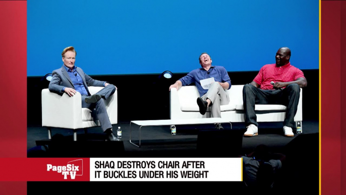 .@SHAQ's got a new crush -- and it's a chair! The basketball legend wrecked some furniture during his time at #Cannes! Watch the hilarious story on #PageSixTV!