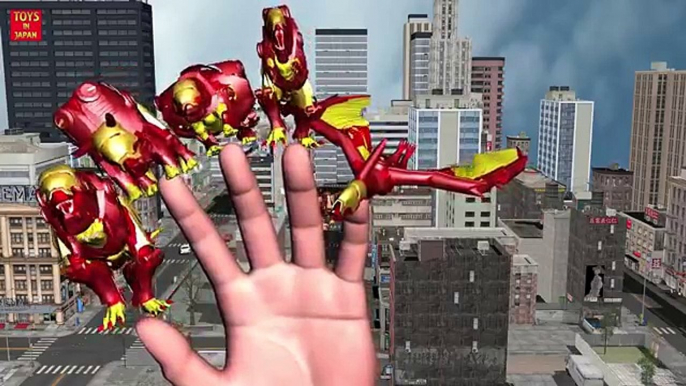 Crazy Iron Man Dinosaur Finger Family