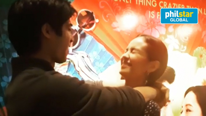 Mikael Daez and Megan Young recreate the poster during Crazy Rich Asians premiere